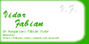 vidor fabian business card